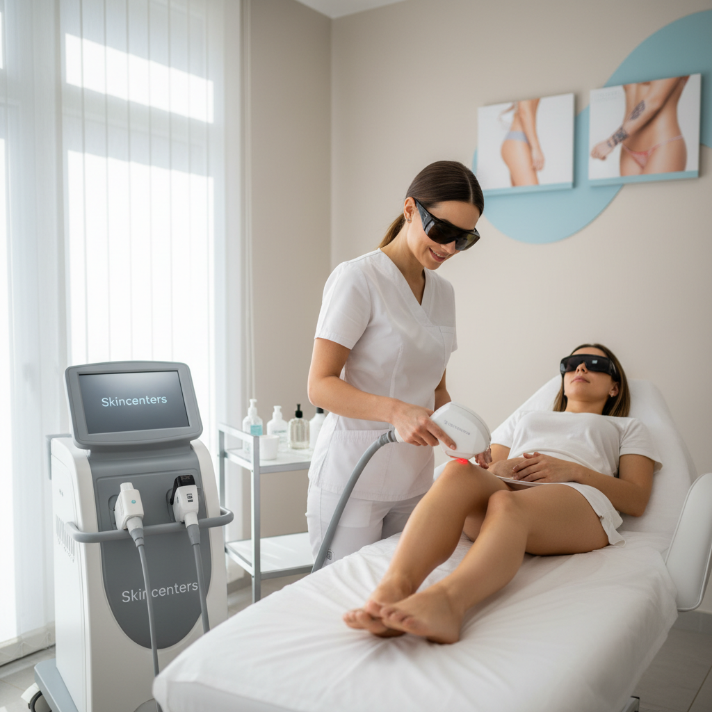 Realistische foto passend bij Professionele huidbehandelingen bij Skincenters: Laserontharing en Tat